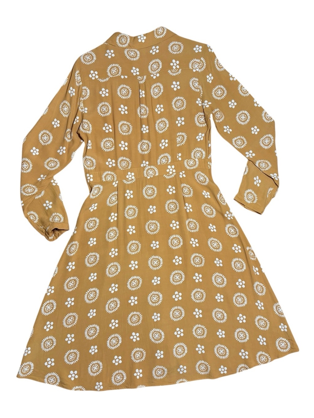 Boden Longsleeve Floral Full Button Down Shirt Dress in Mustard Sz 8 Regular - Picture 10 of 13